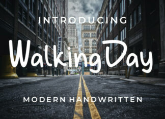 Walking Day Display Font