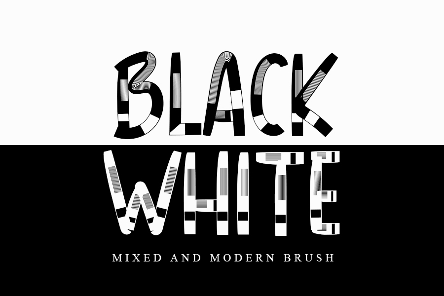 Блэк энд вайт. Black and White шрифт.