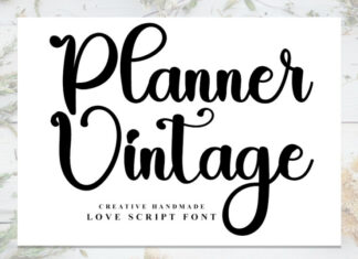 Planner Vintage Font
