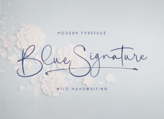 Blue Signature Font