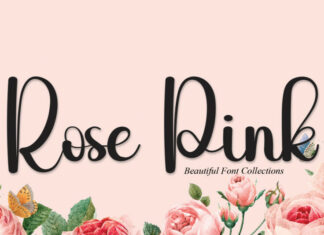 Rose Pink Script Font