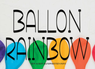 Ballon Rainbow Display Font