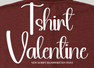 Tshirt Valentine Script Font
