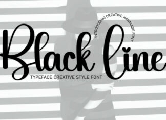 Black Line Script Font