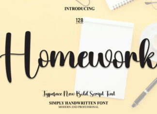Homework Script Font