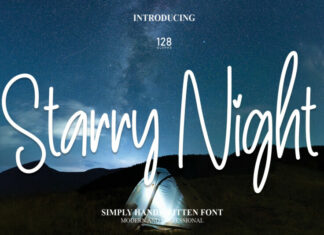 Starry Night Handwritten Font