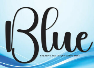 Blue Script Font