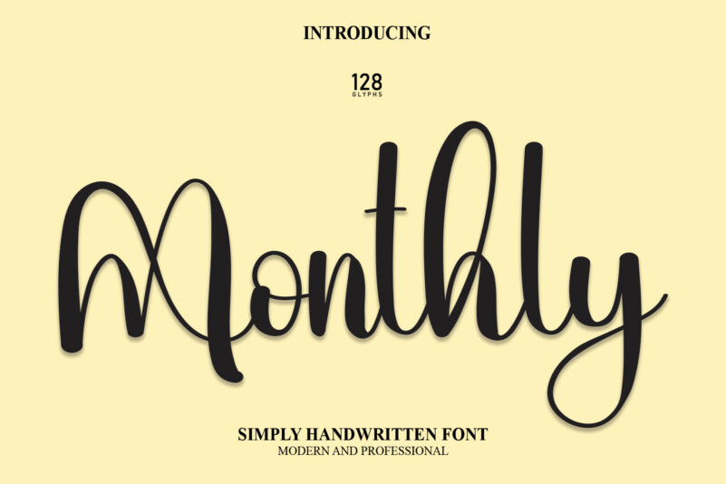 Monthly Script Typeface