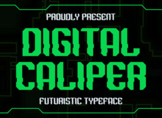 Digital Caliper Display Font