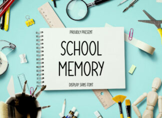School Memory Display Font