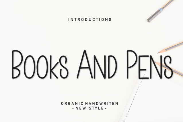 Books And Pens Display Font