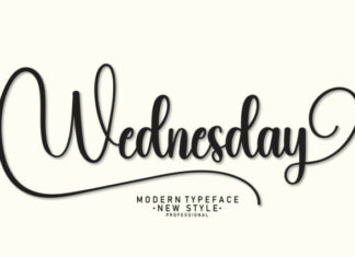 Wednesday Script Typeface