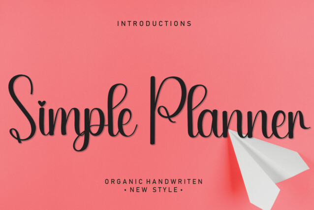 Simple Planner Script Typeface
