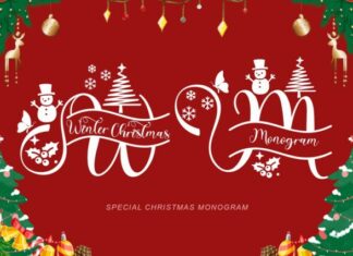 Winter Christmas Monogram Font