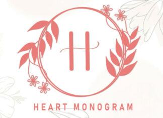 Heart Monogram Display Font