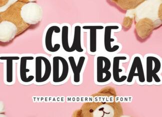 Cute Teddy Bear Display Font