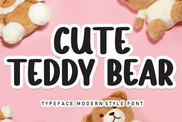 Cute Teddy Bear Display Font