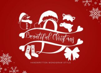 Beautiful Christmas Monogram Font