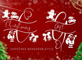 Christmas Gift Monogram Font