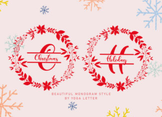 Christmas Holiday Monogram Font