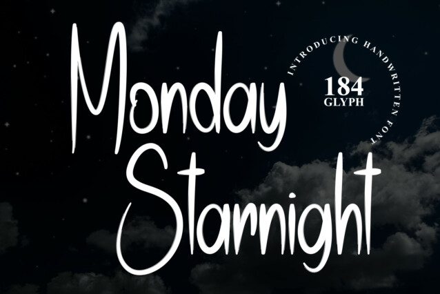 Monday Starnight Brush Font