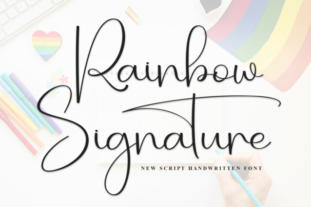 Rainbow Signature Script Font - Befonts