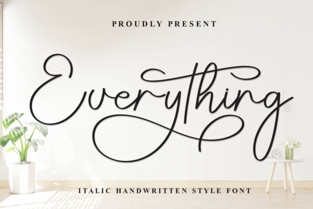 Everything Script Everything Script Font - Befonts