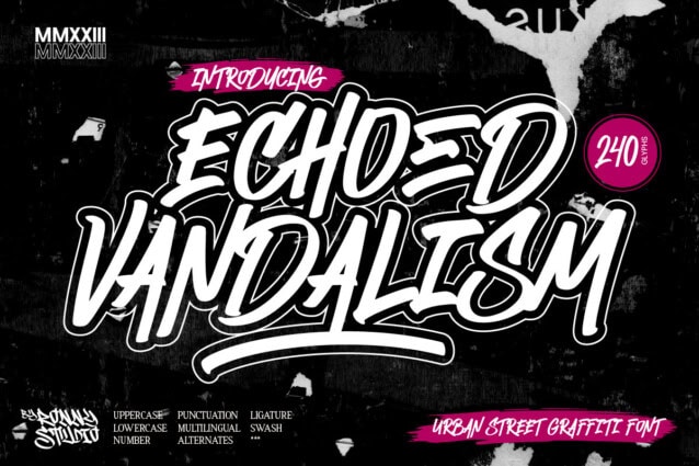 Vandals Script Echoed Vandalism Font - Befonts