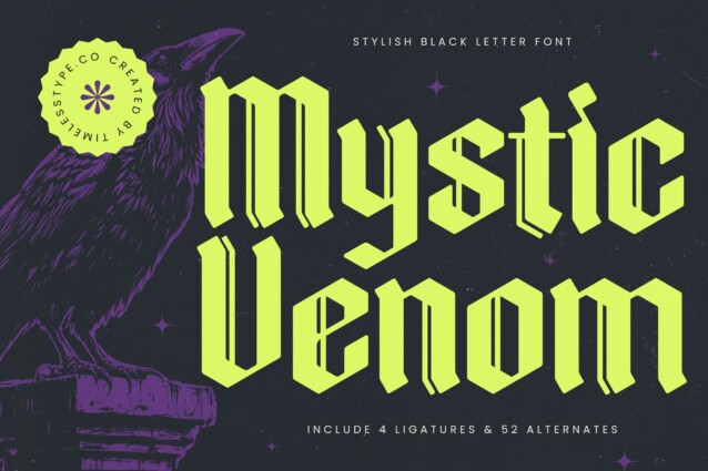 Venom Web Lettering Mystic Venom Blackletter Font - Befonts