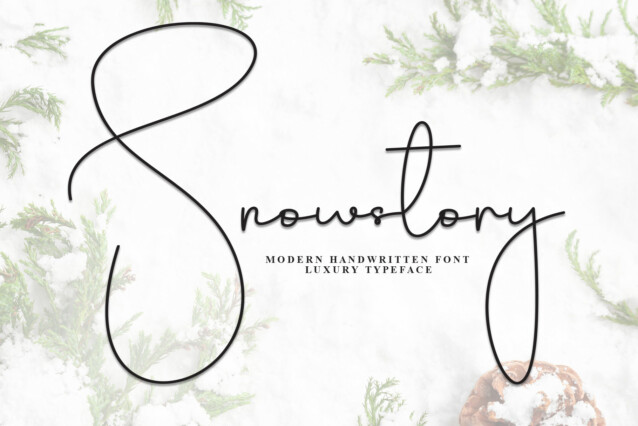 First Snow Script Font Snowstory Script Font - Befonts