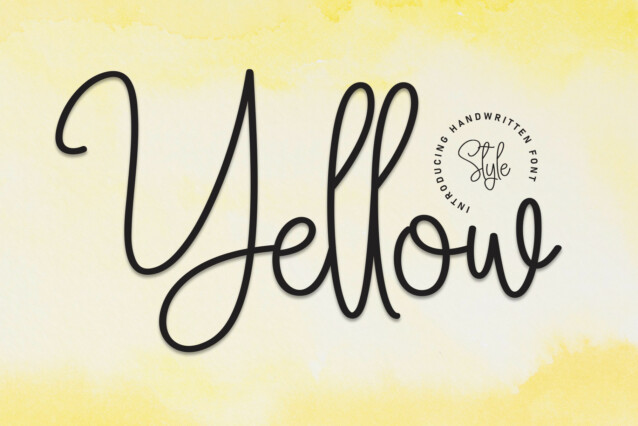 Yellow Script Font - Befonts