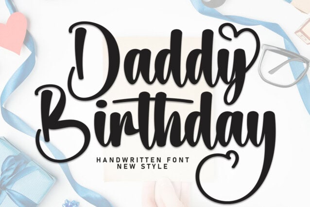 Daddy Birthday Script Font - Befonts