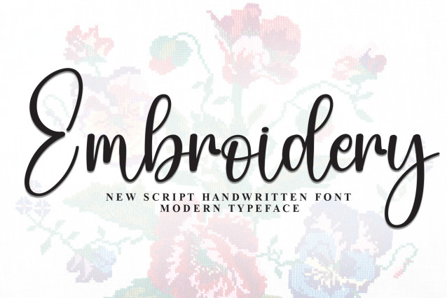 Embroidered Script Embroidery Script Font - Befonts