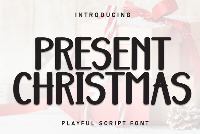 Present Christmas Display Font - Befonts