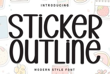 Sticker Outline Display Font