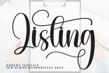 Listing Calligraphy Font