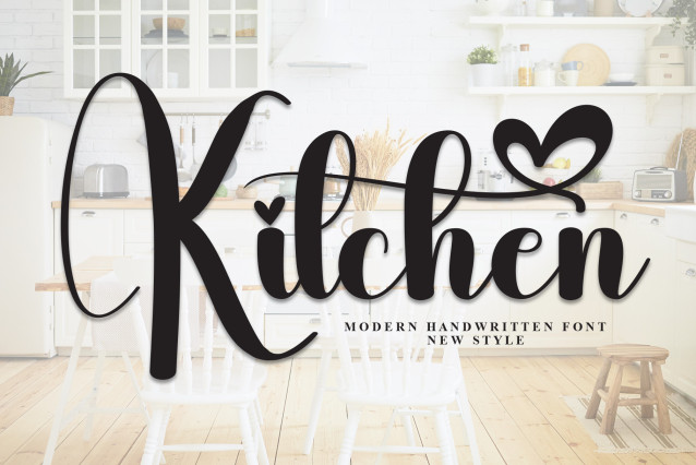Kitchen Letras Kitchen Calligraphy Font - Befonts