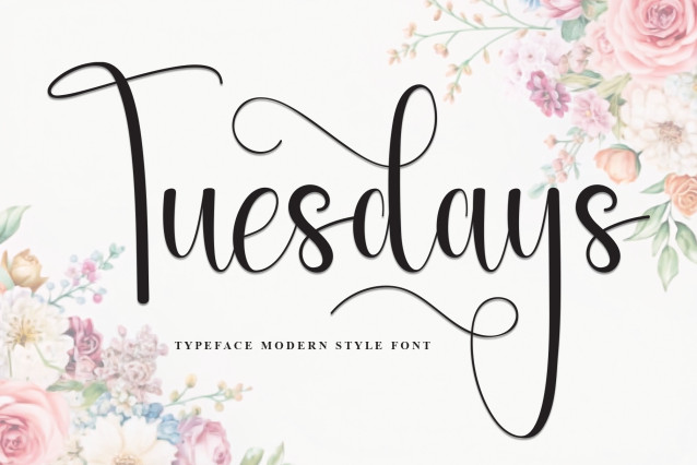 Tuesdays Calligraphy Font - Befonts