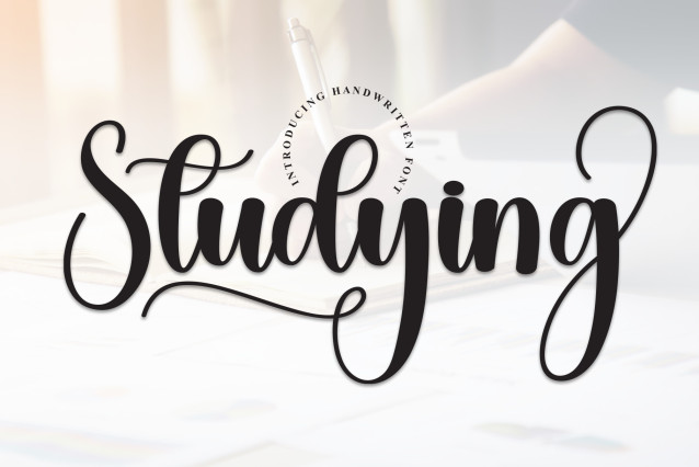 Studing Script Studying Script Font - Befonts