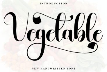 Vegetable Calligraphy Font