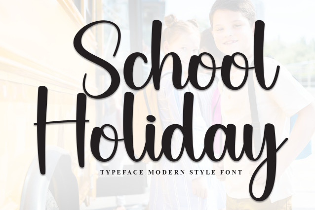 School Holiday Script Font - Befonts