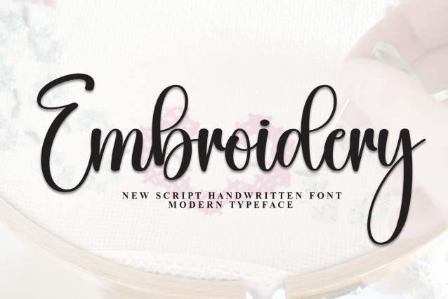 Embroidered Script Embroidery Script Font - Befonts