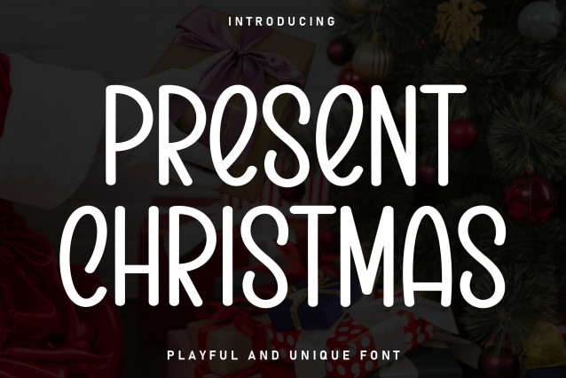 Present Christmas Display Font - Befonts