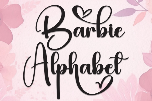 Barbie Rhinestone Lettering Barbie Alphabet Handwritten Font - Befonts