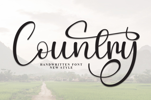 Country Script Handwritten Font - Befonts