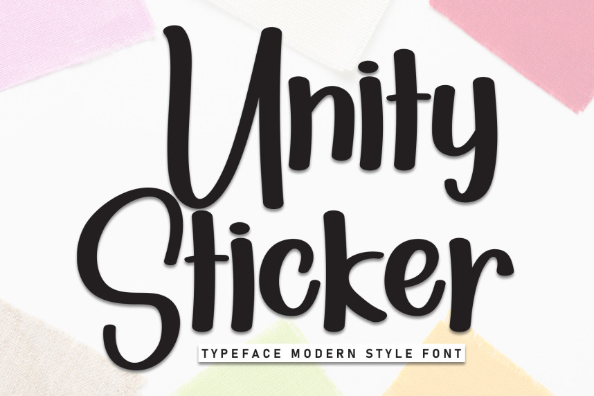 Unity Sticker Script Font