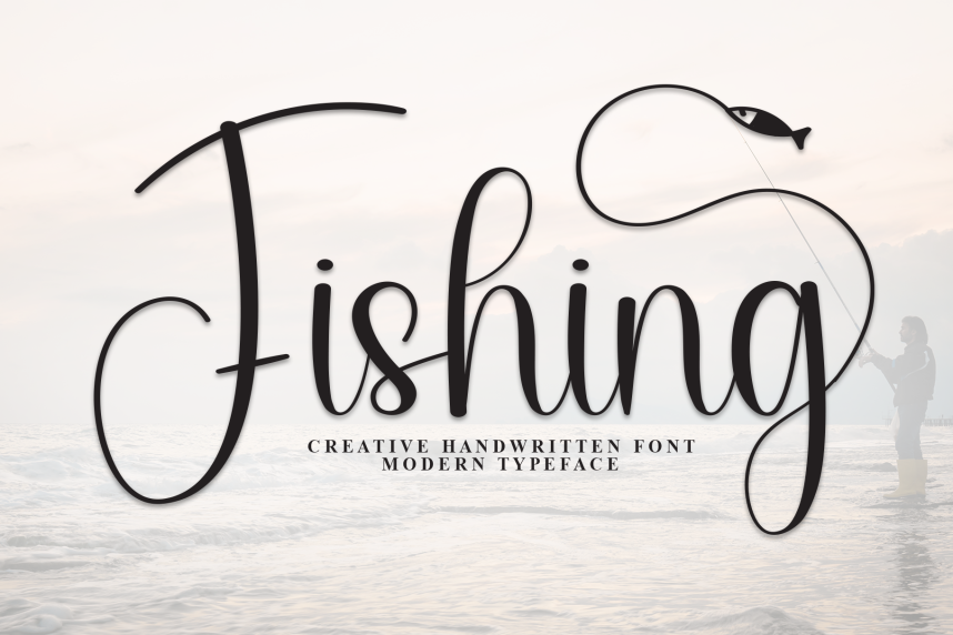 Font Fishing Rods Fishing - Modern Handwritten Font - Befonts