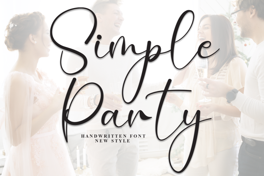 Party. Font Script Simple Party - New Script Handwritten Font - Befonts