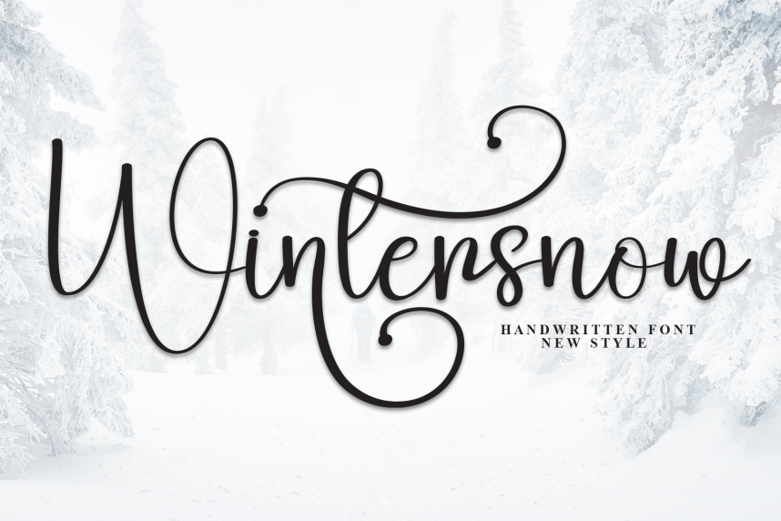 First Snow Script Font Wintersnow Style Script Font - Befonts