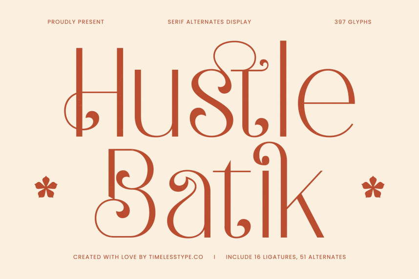 Hustle Batik Font - Download Free Font